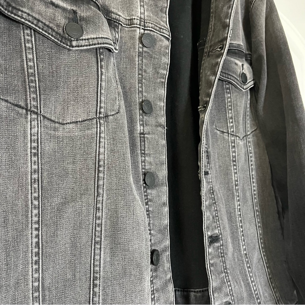 Express x Victor Oladipo Black Denim Jean Jacket Men’s XL Grunge Preppy - Picture 5 of 9